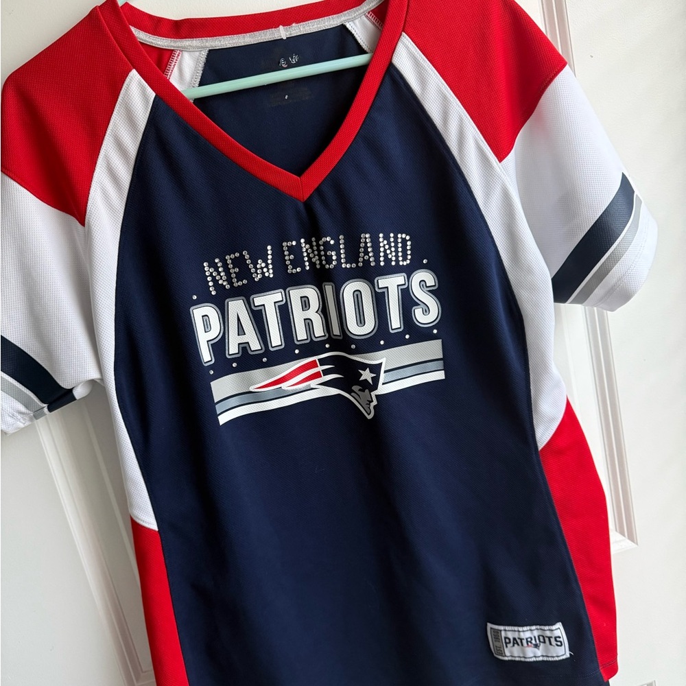 New England Patriots shirt- Red, White, and Blue